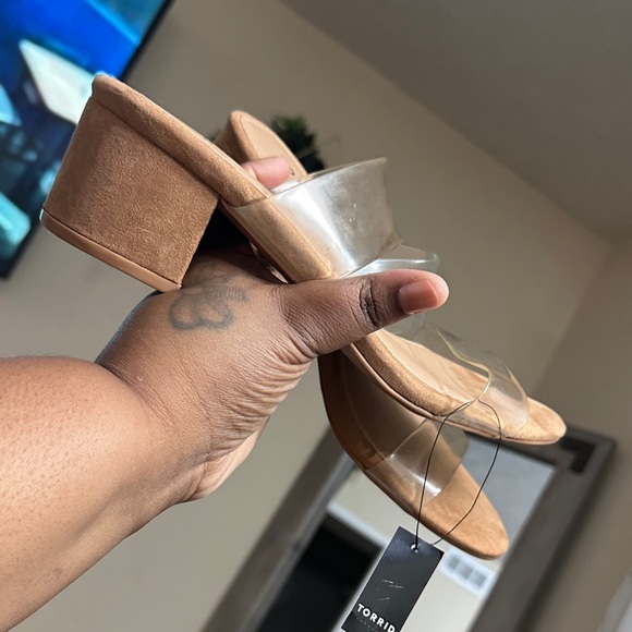 Torrid Tan and Clear Strap Sandals - Picture 2 of 5
